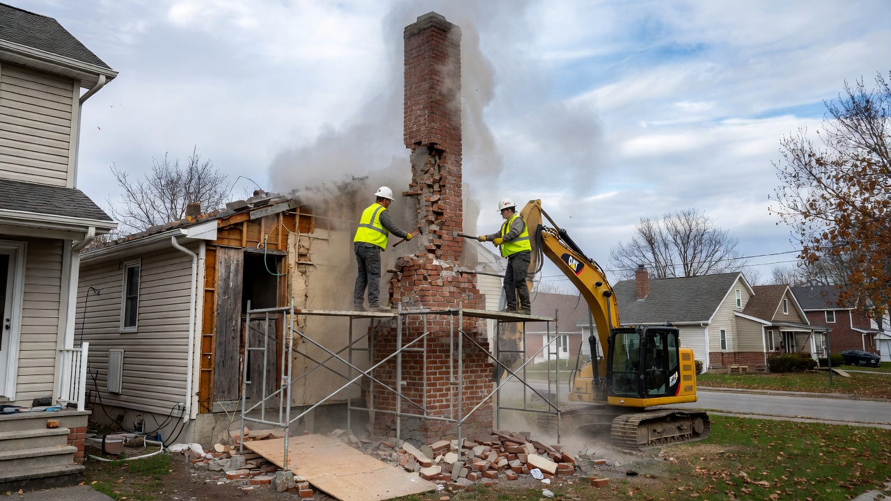 Démolition cheminée – Boucherville